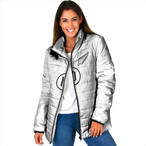 Custom New Zealand Football Padded Jacket The Whites-Sporty T90 Style - Aussie Hoodie
