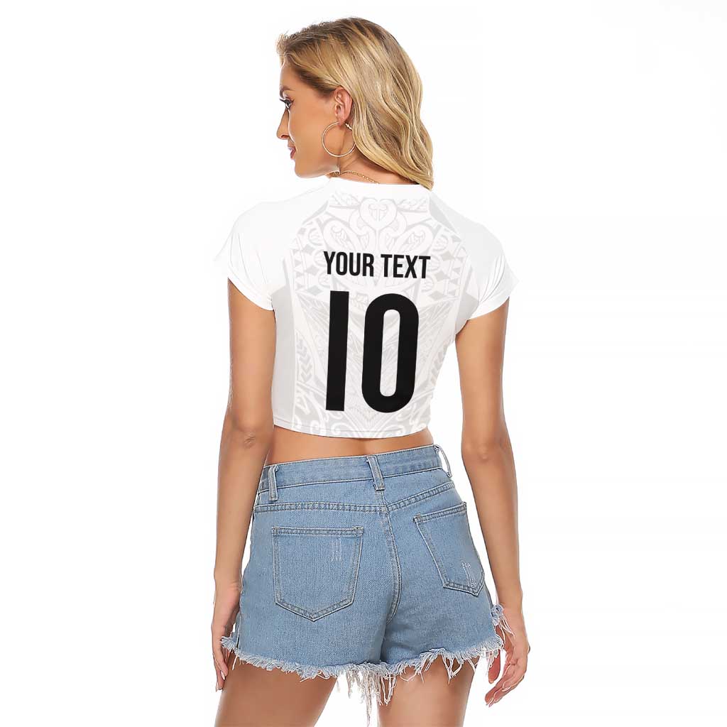Custom New Zealand Football Raglan Cropped T Shirt The Whites-Sporty T90 Style - Aussie Hoodie