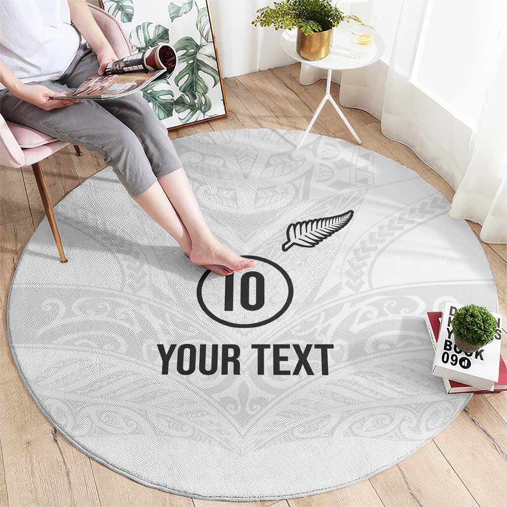 Custom New Zealand Football Round Carpet The Whites-Sporty T90 Style - Aussie Hoodie