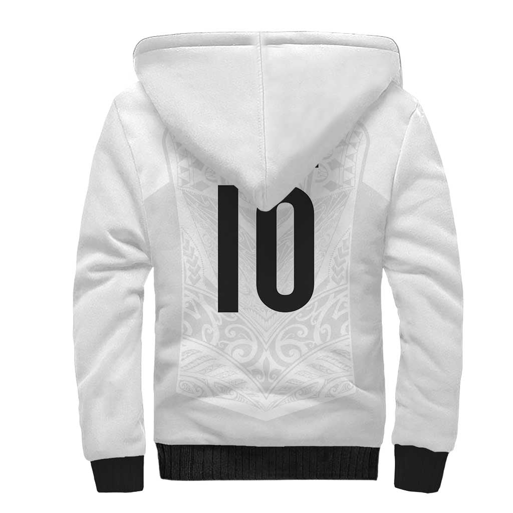 Custom New Zealand Football Sherpa Hoodie The Whites-Sporty T90 Style - Aussie Hoodie