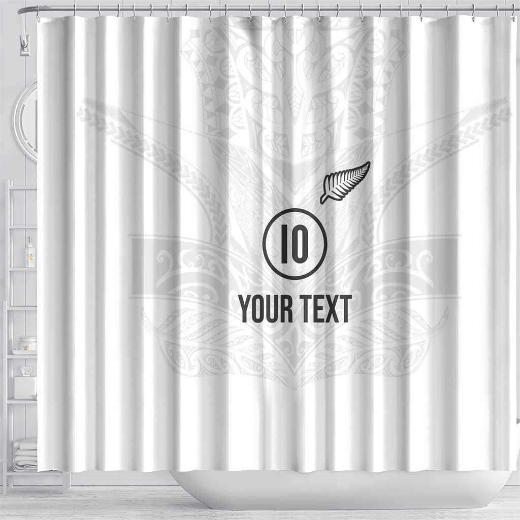 Custom New Zealand Football Shower Curtain The Whites-Sporty T90 Style - Aussie Hoodie