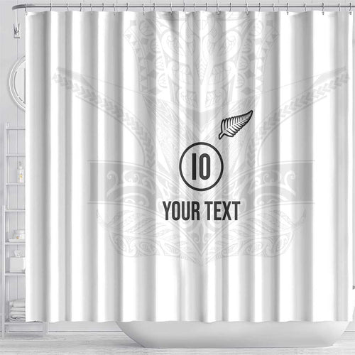 Custom New Zealand Football Shower Curtain The Whites-Sporty T90 Style - Aussie Hoodie