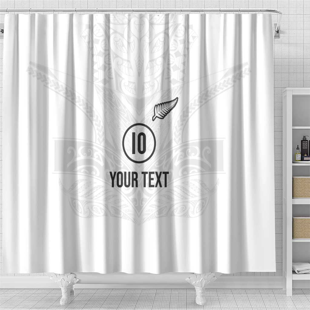 Custom New Zealand Football Shower Curtain The Whites-Sporty T90 Style - Aussie Hoodie