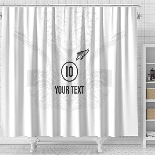 Custom New Zealand Football Shower Curtain The Whites-Sporty T90 Style - Aussie Hoodie