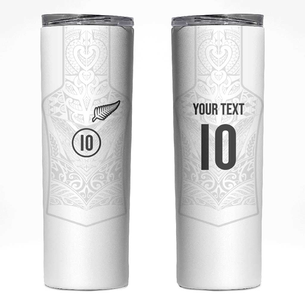 Custom New Zealand Football Skinny Tumbler The Whites-Sporty T90 Style - Aussie Hoodie