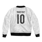 Custom New Zealand Football Sleeve Zip Bomber Jacket The Whites-Sporty T90 Style - Aussie Hoodie