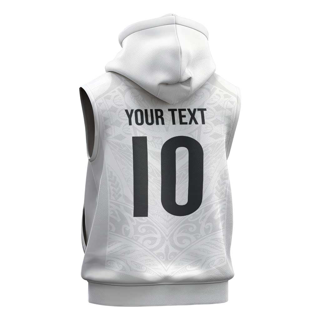 Custom New Zealand Football Sleeveless Hoodie The Whites-Sporty T90 Style - Aussie Hoodie