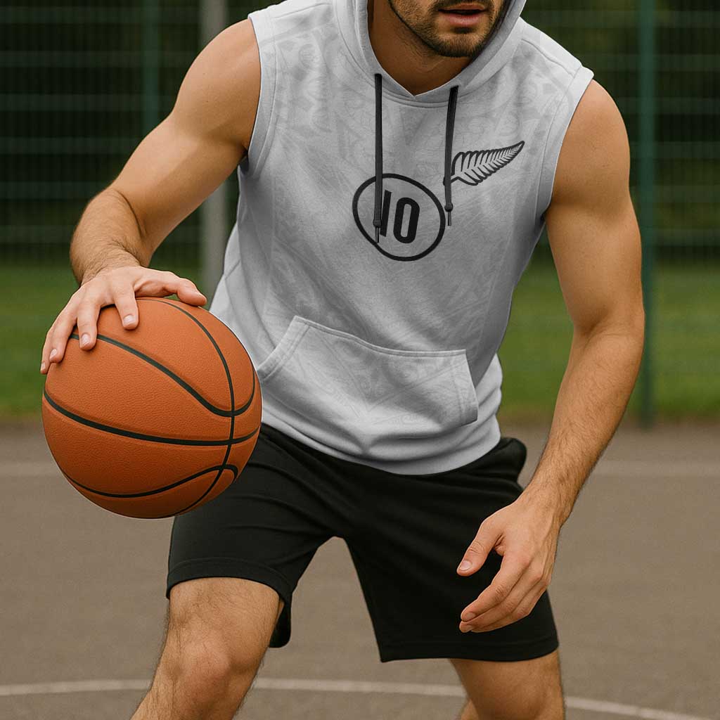 Custom New Zealand Football Sleeveless Hoodie The Whites-Sporty T90 Style - Aussie Hoodie