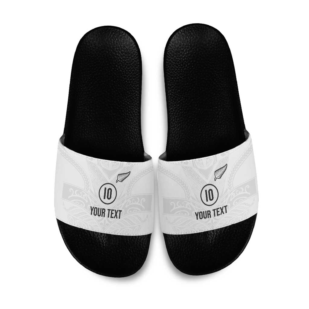 Custom New Zealand Football Slide Sandals The Whites-Sporty T90 Style - Aussie Hoodie