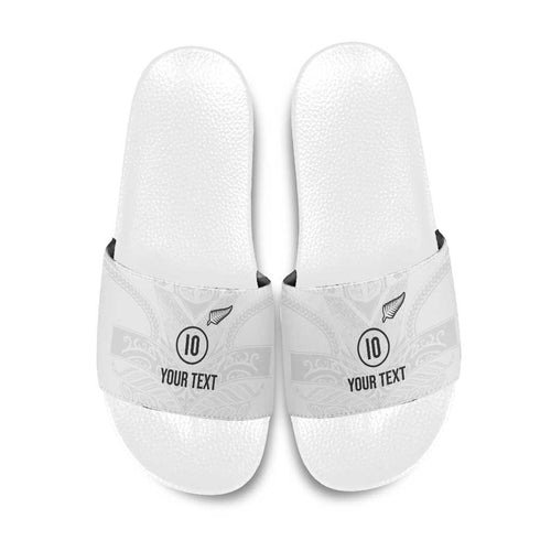 Custom New Zealand Football Slide Sandals The Whites-Sporty T90 Style - Aussie Hoodie