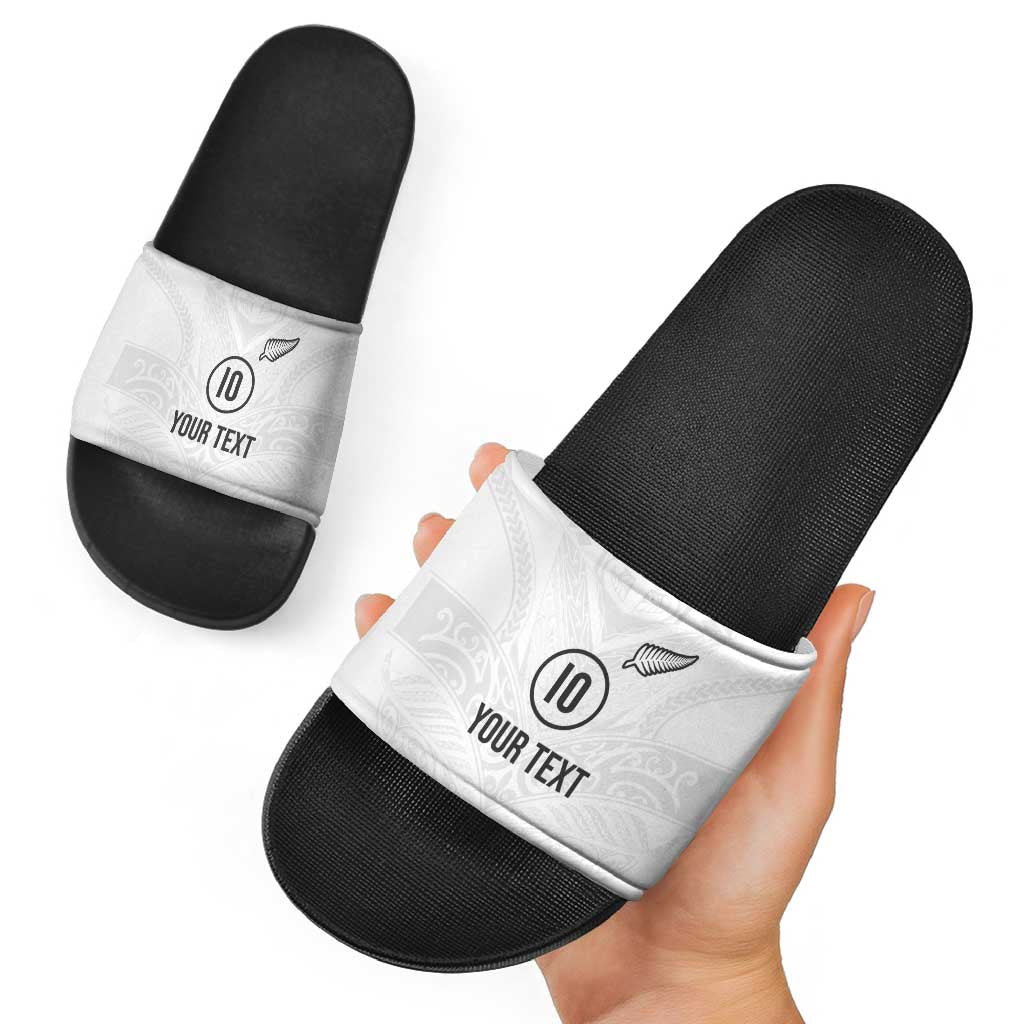 Custom New Zealand Football Slide Sandals The Whites-Sporty T90 Style - Aussie Hoodie
