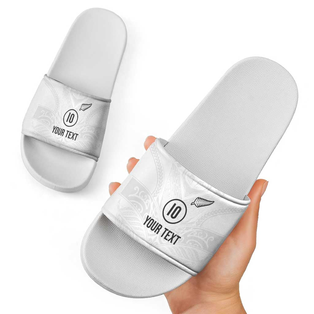 Custom New Zealand Football Slide Sandals The Whites-Sporty T90 Style - Aussie Hoodie