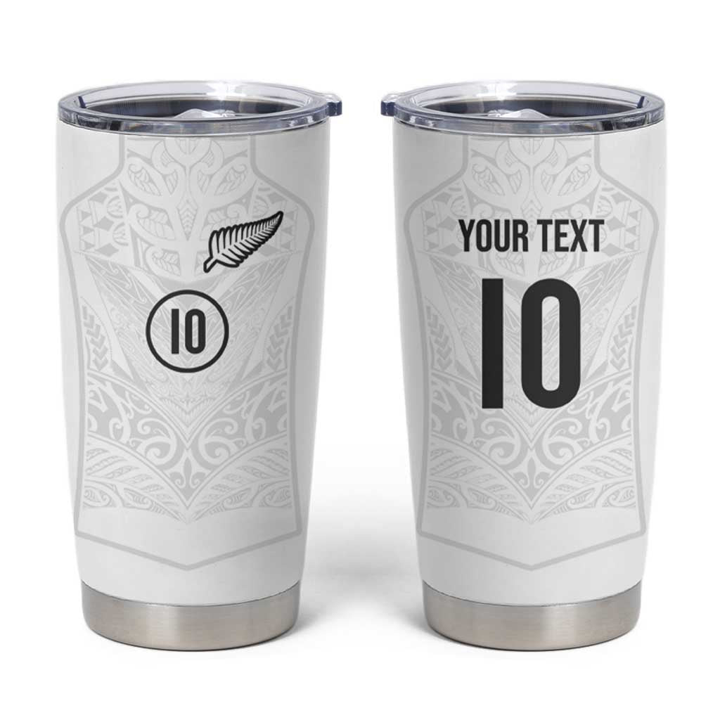 Custom New Zealand Football Tumbler Cup The Whites-Sporty T90 Style - Aussie Hoodie