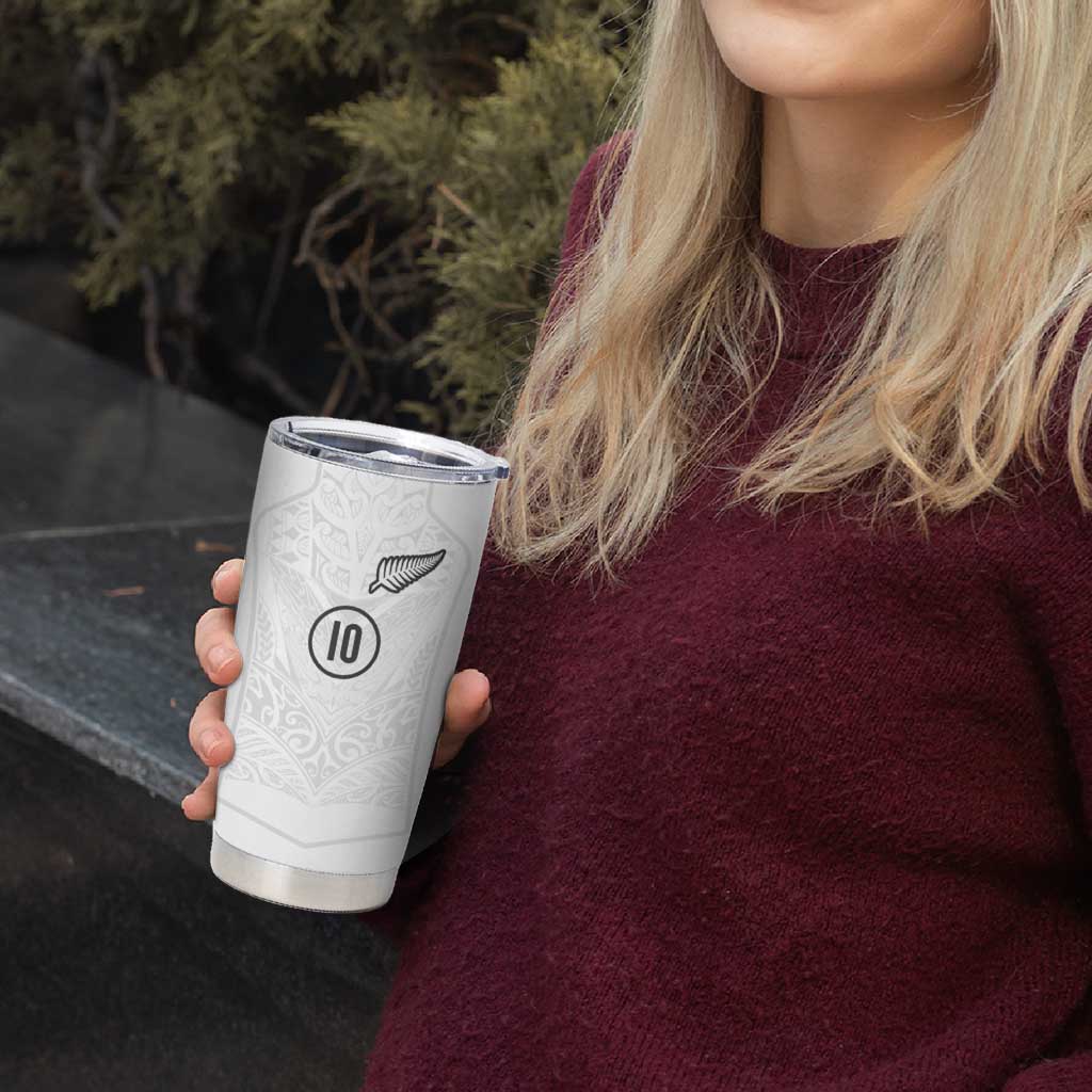 Custom New Zealand Football Tumbler Cup The Whites-Sporty T90 Style - Aussie Hoodie