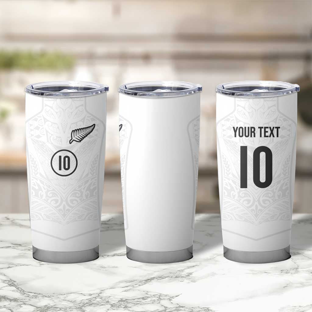Custom New Zealand Football Tumbler Cup The Whites-Sporty T90 Style - Aussie Hoodie