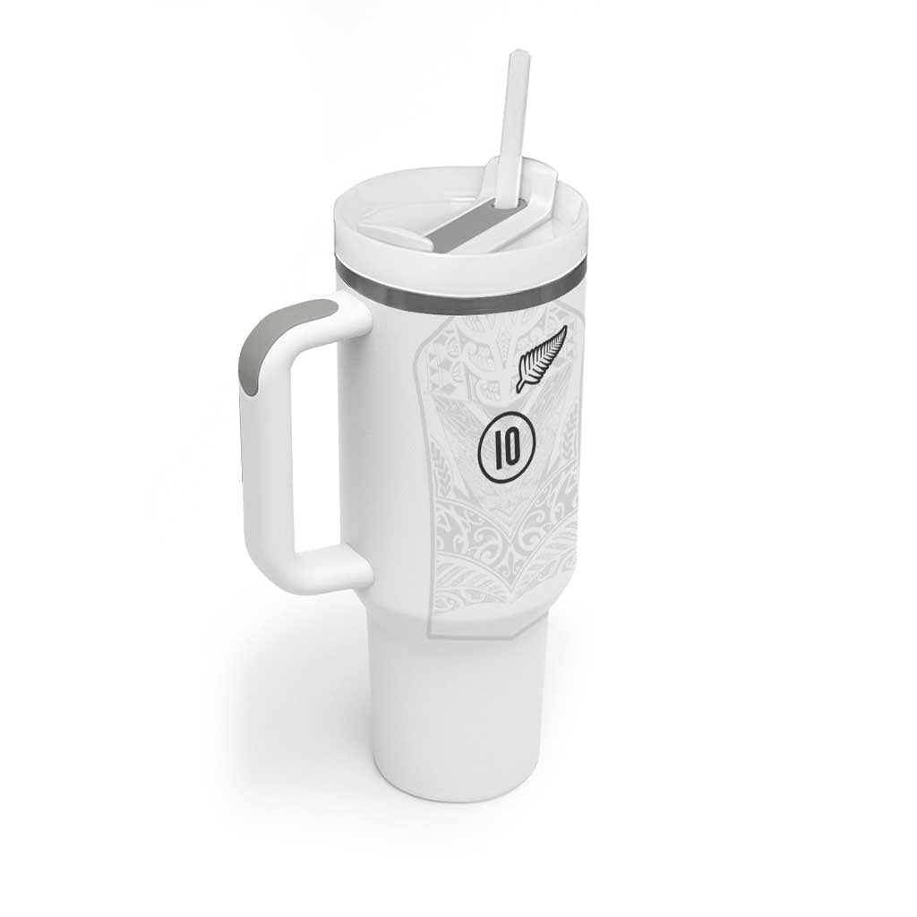 Custom New Zealand Football Tumbler With Handle The Whites-Sporty T90 Style - Aussie Hoodie