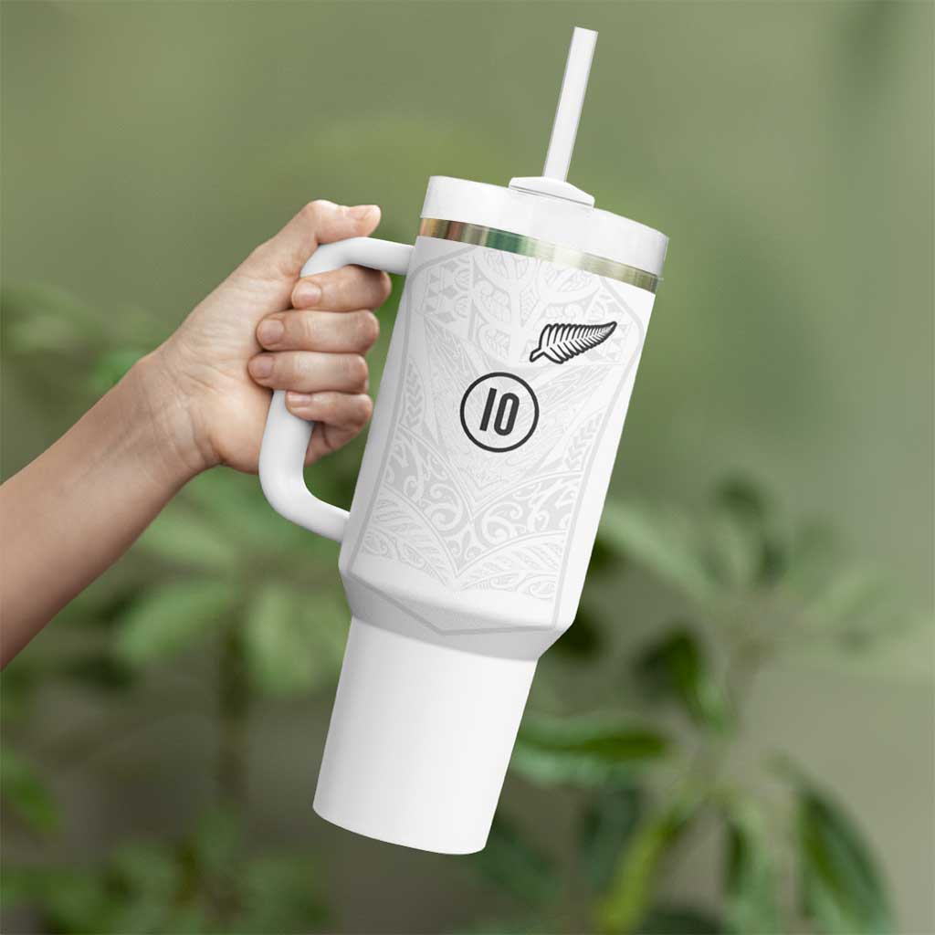 Custom New Zealand Football Tumbler With Handle The Whites-Sporty T90 Style - Aussie Hoodie