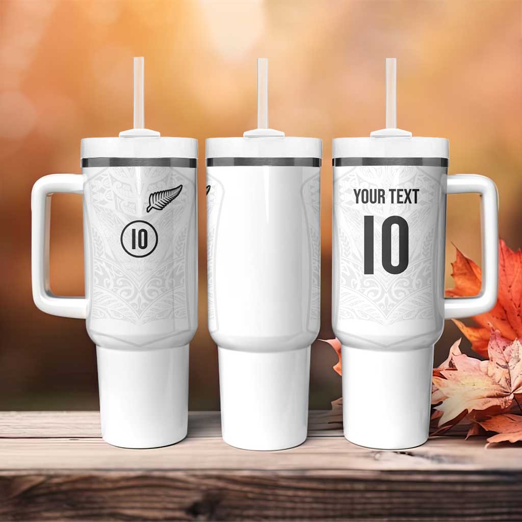 Custom New Zealand Football Tumbler With Handle The Whites-Sporty T90 Style - Aussie Hoodie