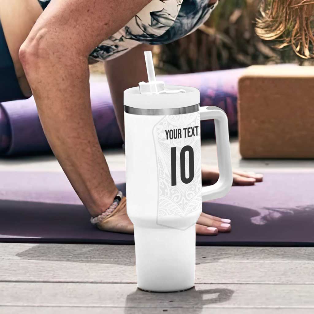 Custom New Zealand Football Tumbler With Handle The Whites-Sporty T90 Style - Aussie Hoodie