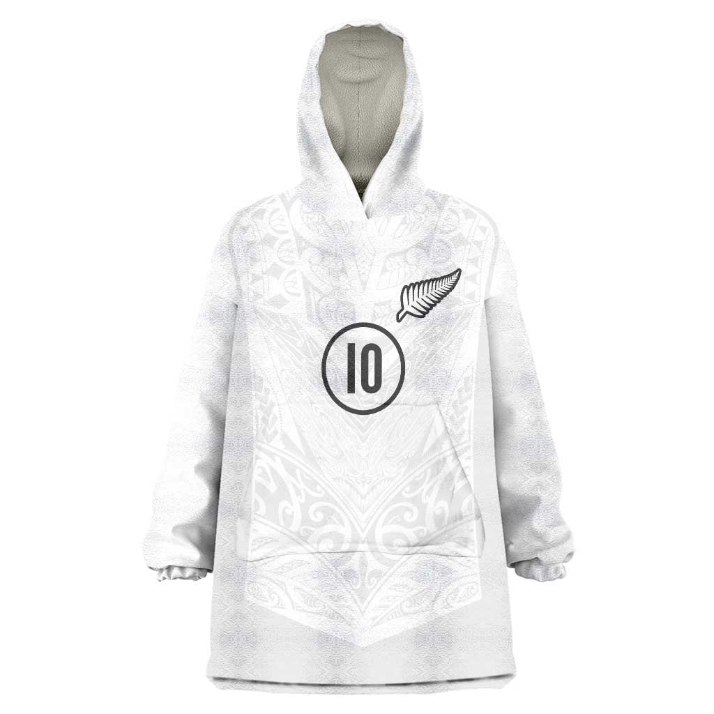 Custom New Zealand Football Wearable Blanket Hoodie The Whites-Sporty T90 Style - Aussie Hoodie