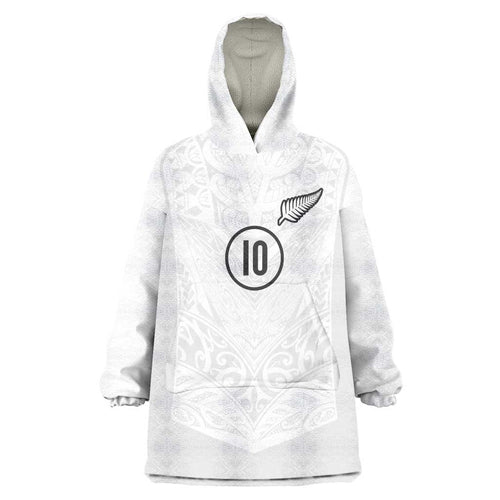 Custom New Zealand Football Wearable Blanket Hoodie The Whites-Sporty T90 Style - Aussie Hoodie