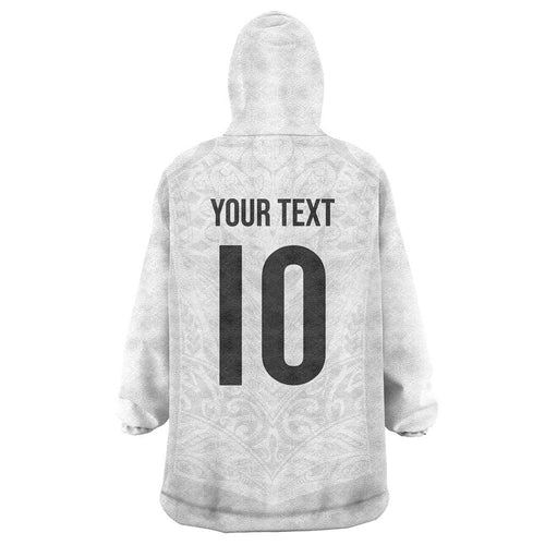 Custom New Zealand Football Wearable Blanket Hoodie The Whites-Sporty T90 Style - Aussie Hoodie