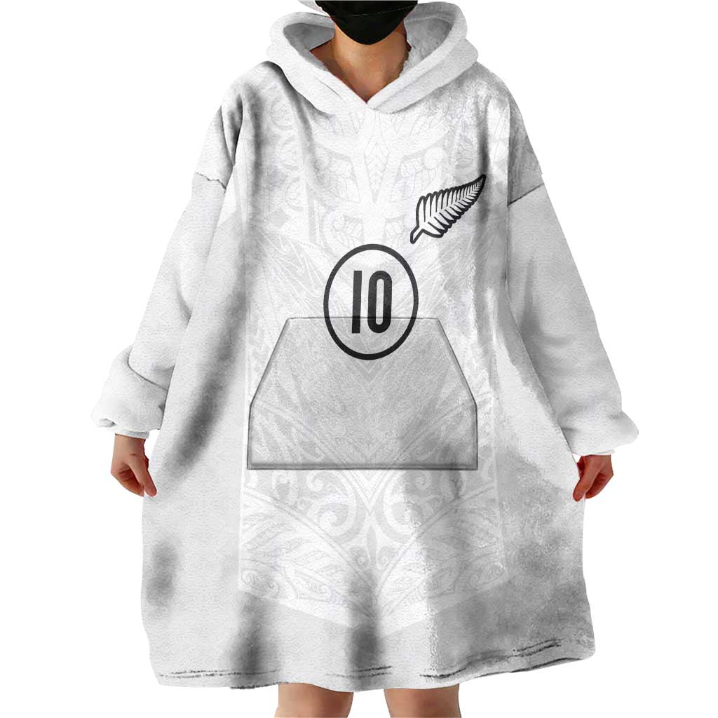 Custom New Zealand Football Wearable Blanket Hoodie The Whites-Sporty T90 Style - Aussie Hoodie