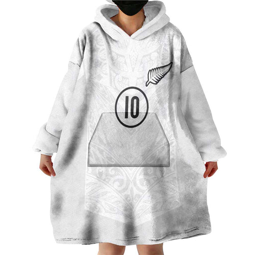 Custom New Zealand Football Wearable Blanket Hoodie The Whites-Sporty T90 Style - Aussie Hoodie