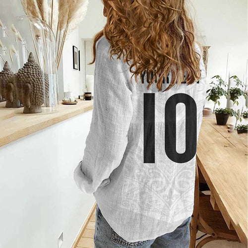 Custom New Zealand Football Women Casual Shirt The Whites-Sporty T90 Style - Aussie Hoodie
