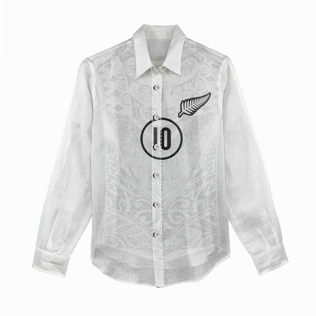 Custom New Zealand Football Women Casual Shirt The Whites-Sporty T90 Style - Aussie Hoodie