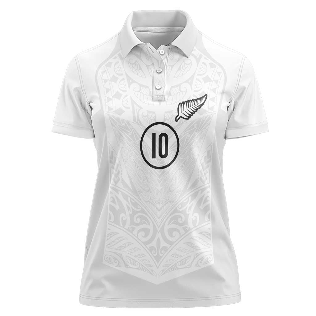 Custom New Zealand Football Women Polo Shirt The Whites-Sporty T90 Style - Aussie Hoodie