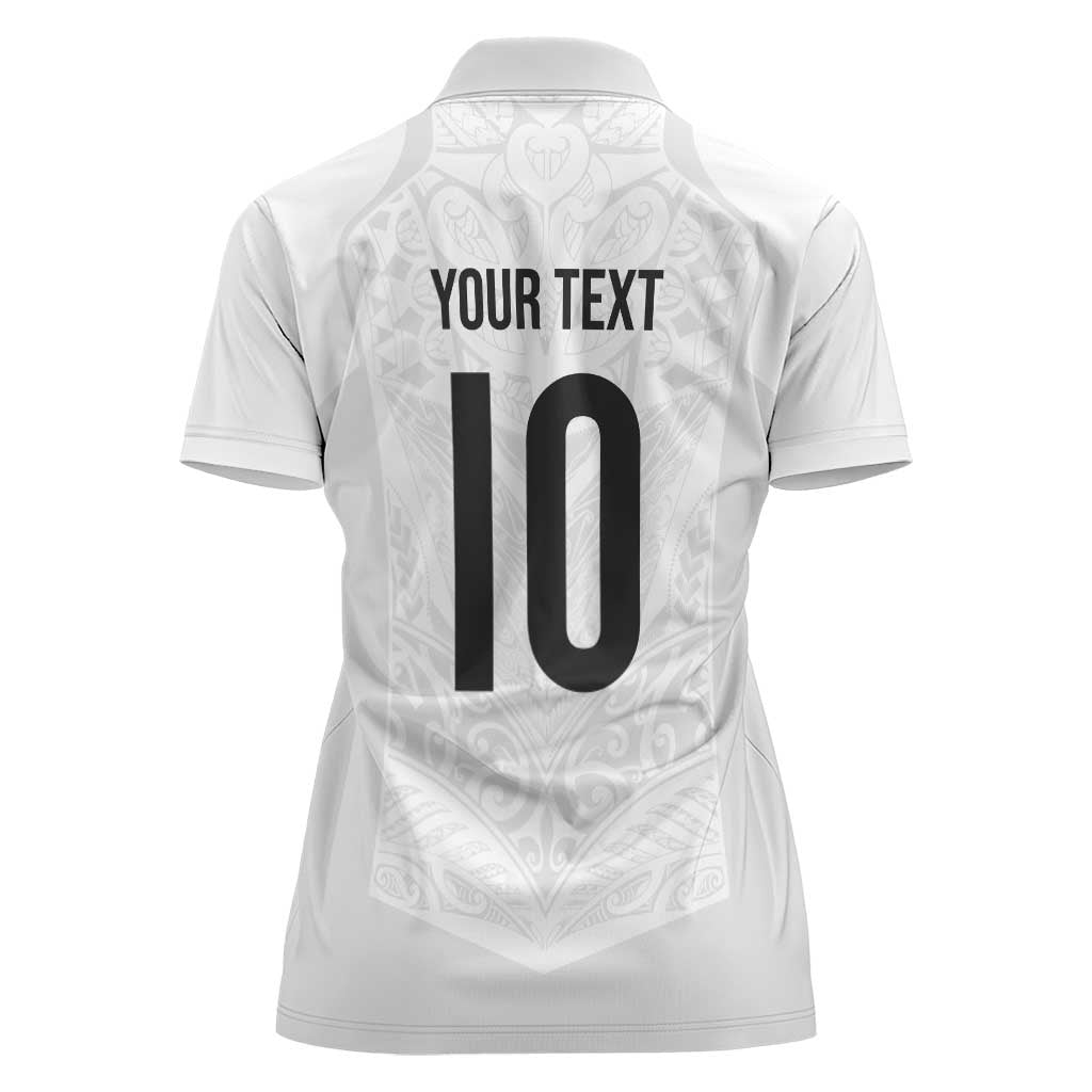 Custom New Zealand Football Women Polo Shirt The Whites-Sporty T90 Style - Aussie Hoodie