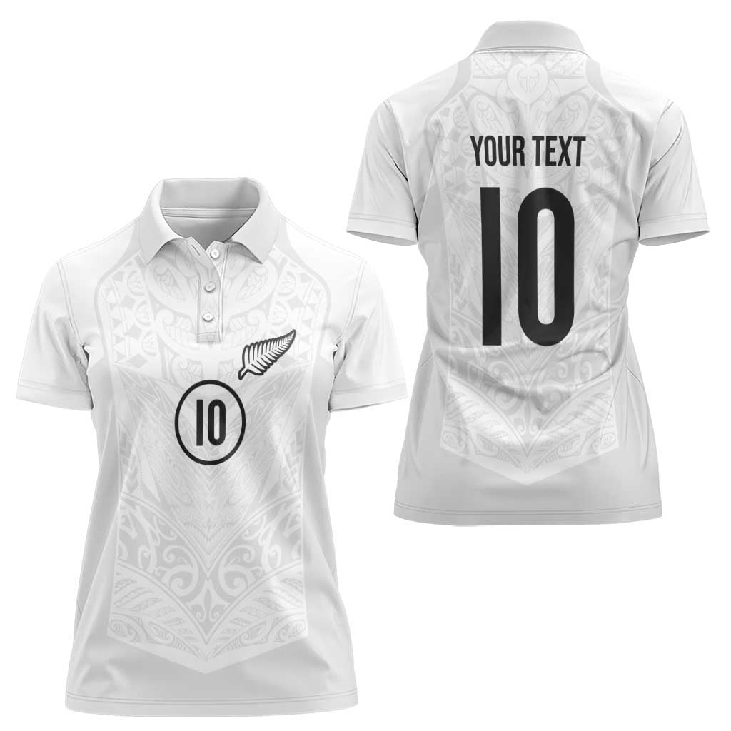 Custom New Zealand Football Women Polo Shirt The Whites-Sporty T90 Style - Aussie Hoodie