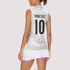 Custom New Zealand Football Women Sleeveless Polo Shirt The Whites-Sporty T90 Style - Aussie Hoodie