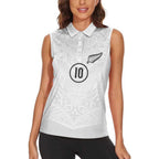 Custom New Zealand Football Women Sleeveless Polo Shirt The Whites-Sporty T90 Style - Aussie Hoodie