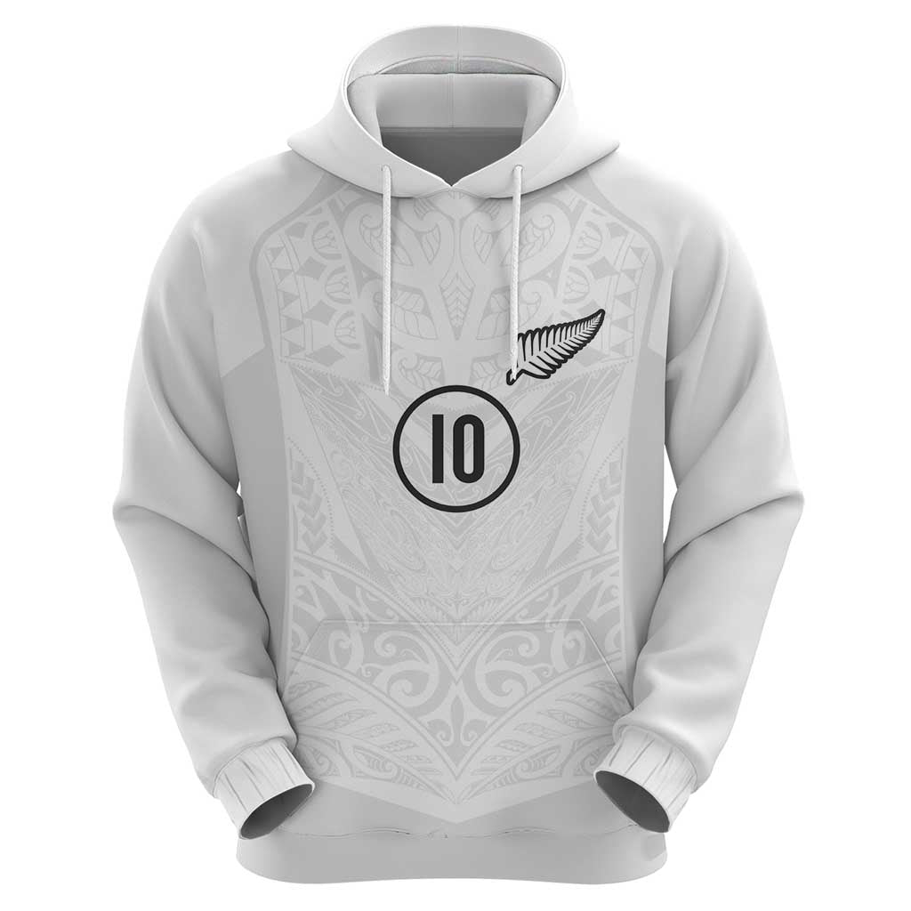 Custom New Zealand Football Zip Hoodie The Whites-Sporty T90 Style - Aussie Hoodie