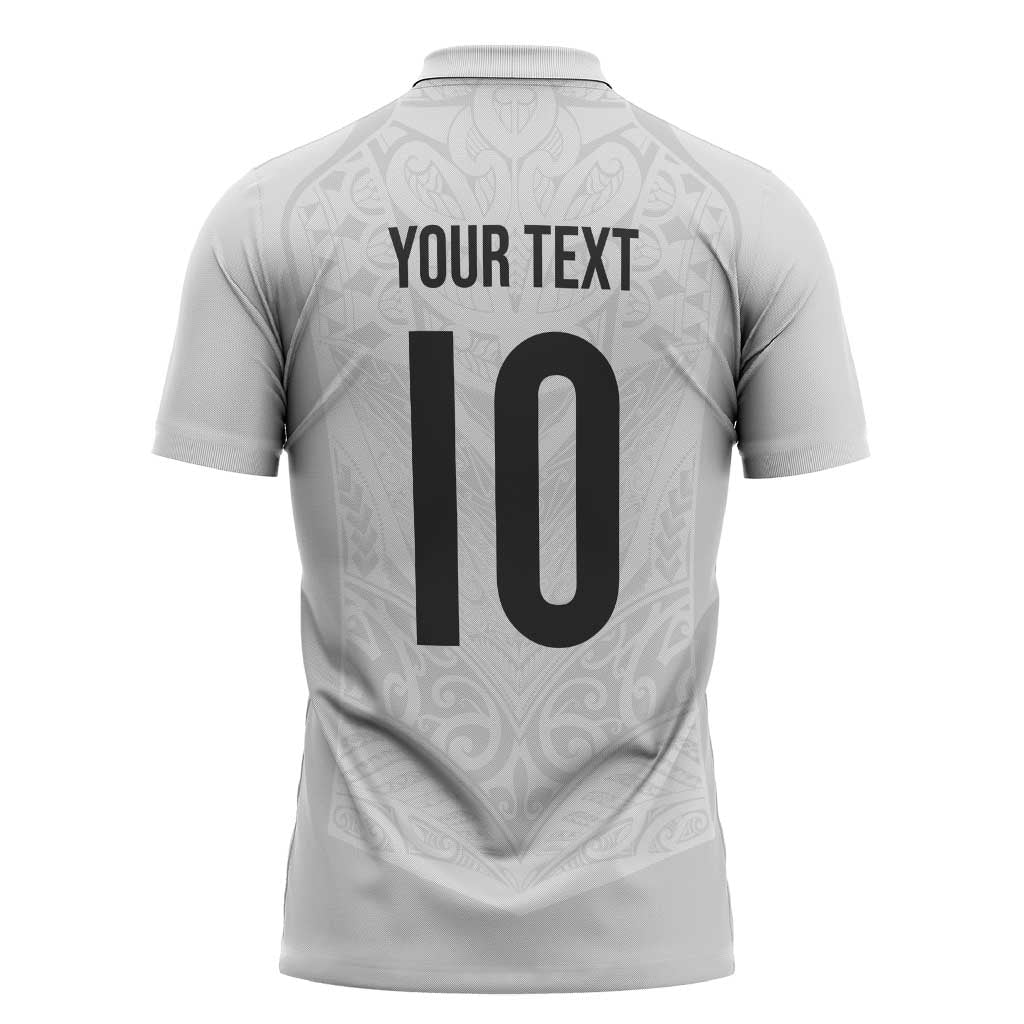 Custom New Zealand Football Zipper Polo Shirt The Whites-Sporty T90 Style - Aussie Hoodie
