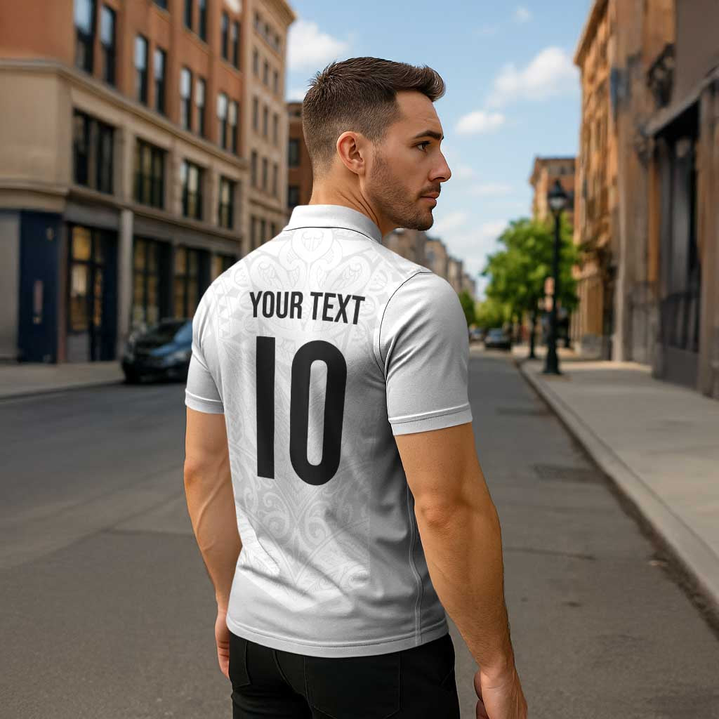 Custom New Zealand Football Zipper Polo Shirt The Whites-Sporty T90 Style - Aussie Hoodie