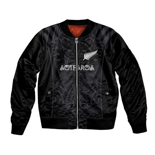 Custom Aotearoa Rugby Bomber Jacket The Blacks-Sporty T90 Style - Aussie Hoodie