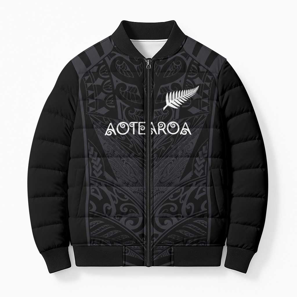 Custom Aotearoa Rugby Bomber Puffer Jacket The Blacks-Sporty T90 Style - Aussie Hoodie