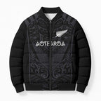 Custom Aotearoa Rugby Bomber Puffer Jacket The Blacks-Sporty T90 Style - Aussie Hoodie