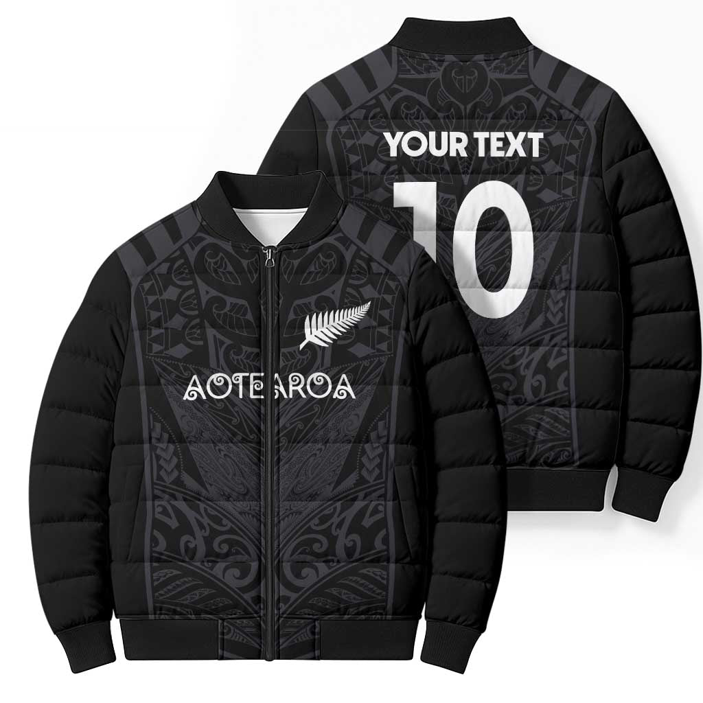 Custom Aotearoa Rugby Bomber Puffer Jacket The Blacks-Sporty T90 Style - Aussie Hoodie