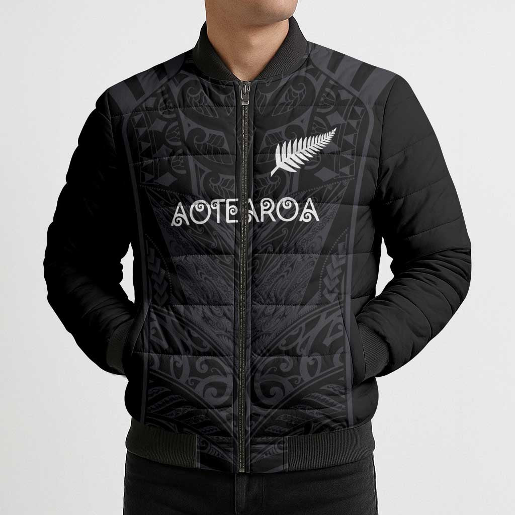 Custom Aotearoa Rugby Bomber Puffer Jacket The Blacks-Sporty T90 Style - Aussie Hoodie