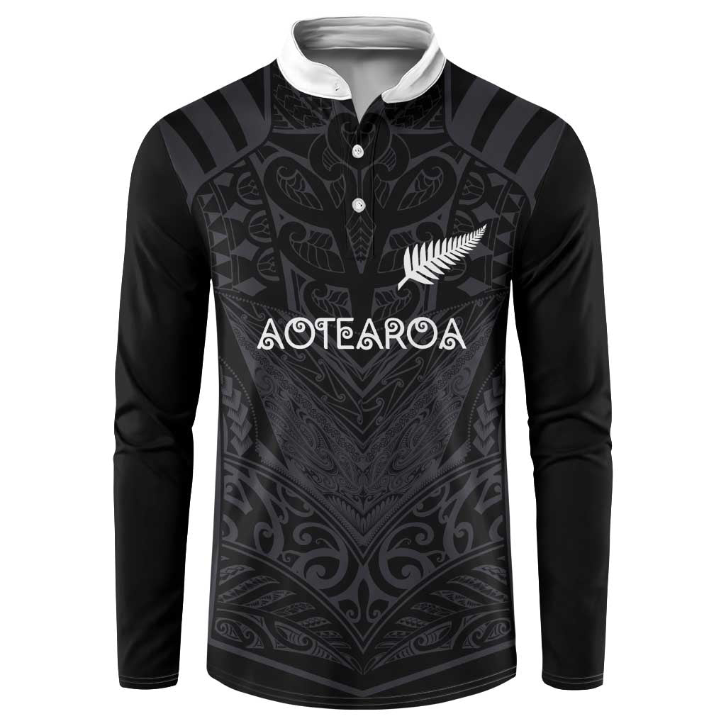 Custom Aotearoa Rugby Button Sweatshirt The Blacks-Sporty T90 Style - Aussie Hoodie