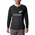 Custom Aotearoa Rugby Button Sweatshirt The Blacks-Sporty T90 Style - Aussie Hoodie