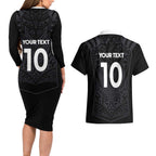 Custom Aotearoa Rugby Couples Matching Long Sleeve Bodycon Dress and Hawaiian Shirt The Blacks-Sporty T90 Style - Aussie Hoodie