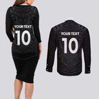 Custom Aotearoa Rugby Couples Matching Long Sleeve Bodycon Dress and Long Sleeve Button Shirt The Blacks-Sporty T90 Style - Aussie Hoodie