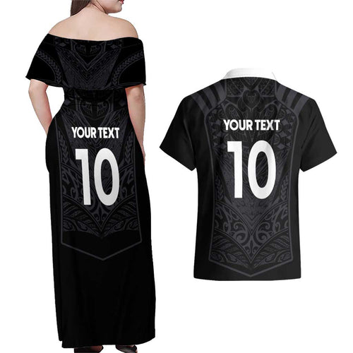Custom Aotearoa Rugby Couples Matching Off Shoulder Maxi Dress and Hawaiian Shirt The Blacks-Sporty T90 Style - Aussie Hoodie