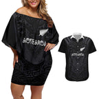 Custom Aotearoa Rugby Couples Matching Off Shoulder Short Dress and Hawaiian Shirt The Blacks-Sporty T90 Style - Aussie Hoodie