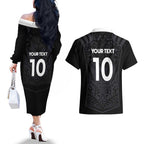 Custom Aotearoa Rugby Couples Matching Off The Shoulder Long Sleeve Dress and Hawaiian Shirt The Blacks-Sporty T90 Style - Aussie Hoodie
